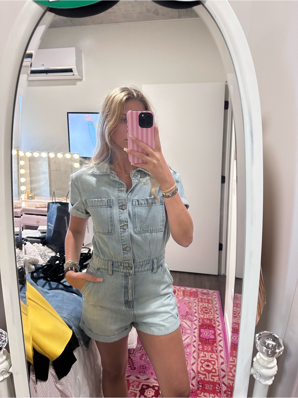 Light Wash Denim Romper